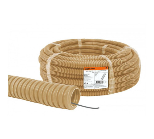 Труба гофрированная ПВХ с зондом d20 мм (100м) (Сосна)