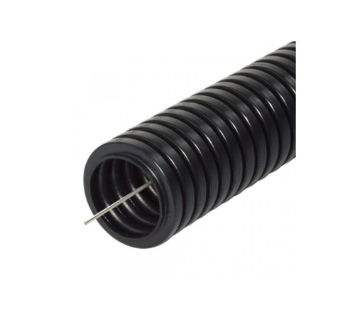 Труба гофр.16 мм легкая с зондом черн., ПНД (100м)