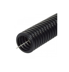 Труба гофр.16 мм легкая с зондом черн., ПНД (100м)